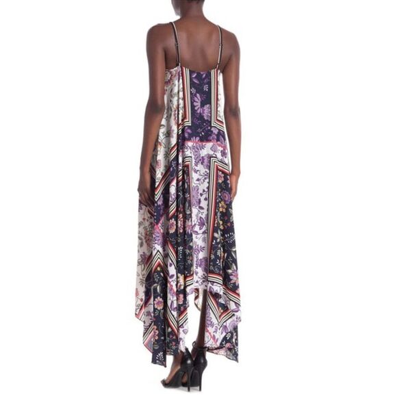 Nanette Lepore Floral Print Boho Sleeveless Maxi Slip Dress Blue Multi 4 - Picture 5 of 16